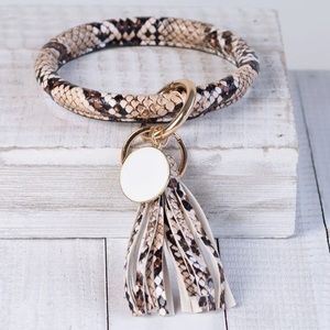 Lauren Lane Halo Bracelet Keychain Snakeskin